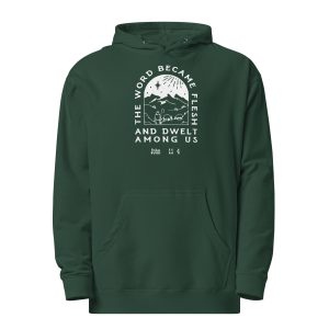 Unisex Midweight Hoodie Alpine Green Front 67d2eab0cefbb | Cross Culture Streetwear
